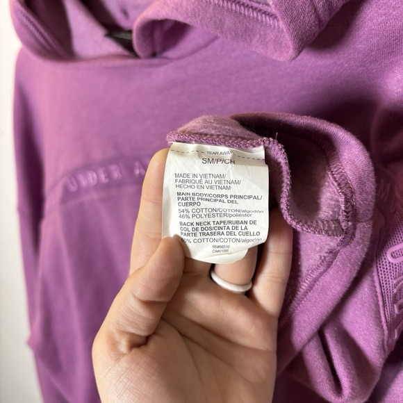 Under Armour Women's UA Taped Fleece Hoodie Size SMALL Polar Purple - Picture 6 of 13